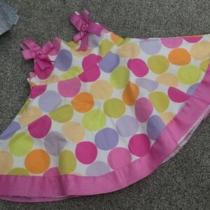 Bonnie Baby Pink and Multicolor Polka Dot Dress
